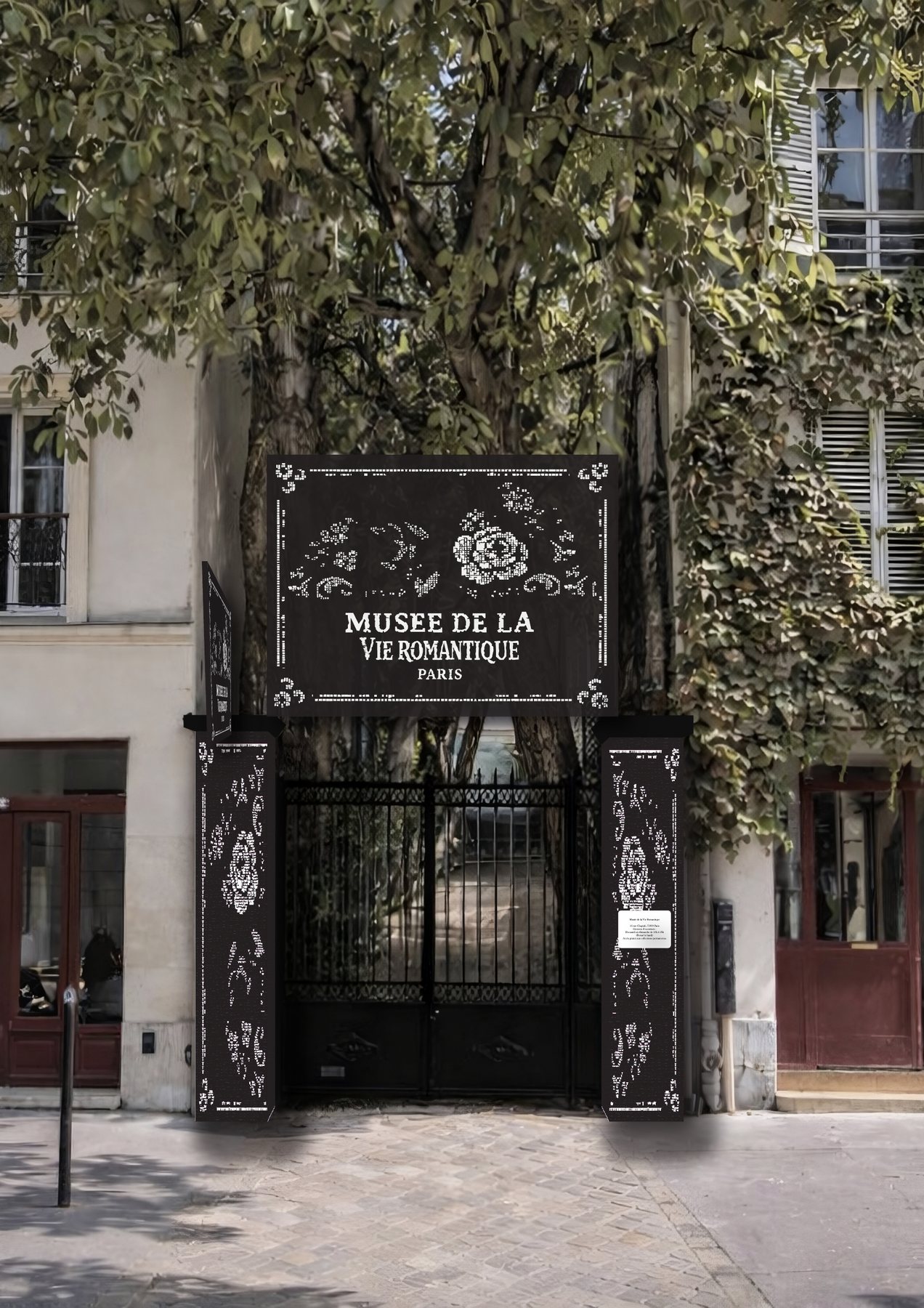 Musée de la Vie romantique, enseigne et signalétique d'entrée